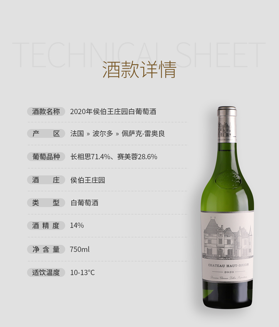 2020年侯伯王庄园白葡萄酒
