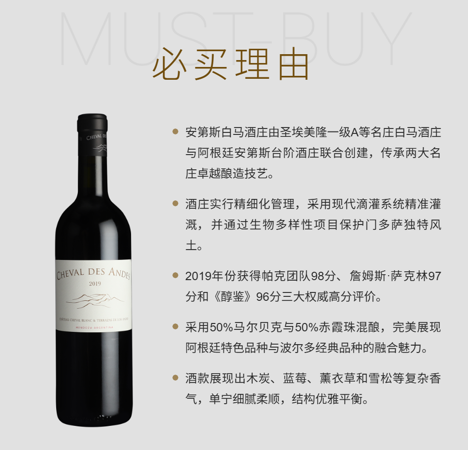 2019年安第斯白马红葡萄酒